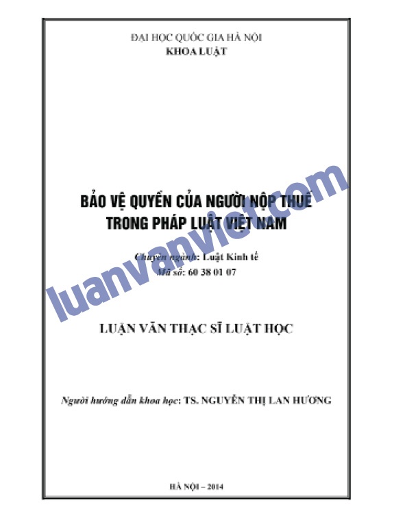 Bảo vệ quyền của người nộp thuế trong pháp luật Việt Nam